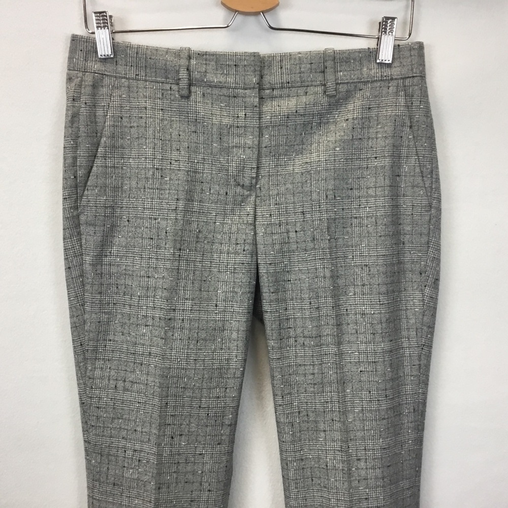 Theory Izelle Flannel Plaid Cropped Wool Pant Career Wear Academia Size 4 - Picture 3 of 10